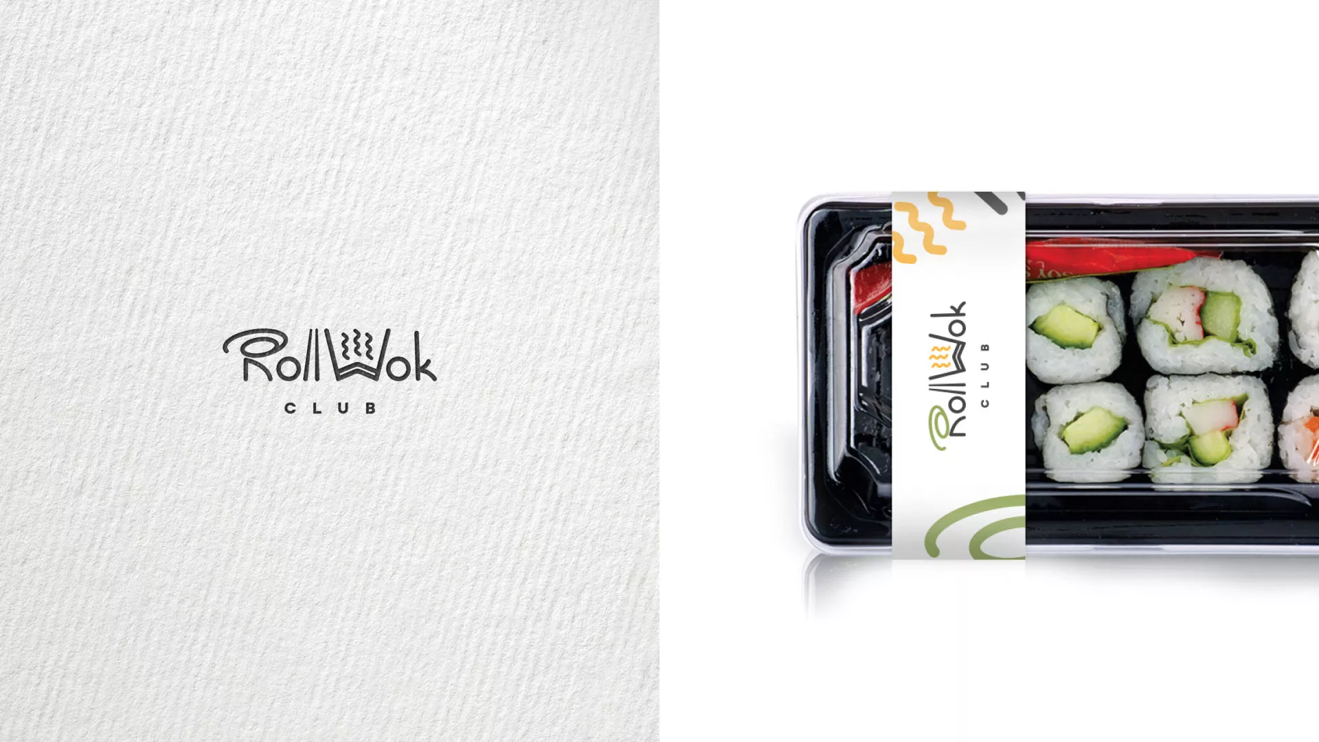 Разработка логотипа и фирменного стиля суши-бара «Roll Wok Club» в Лаишево