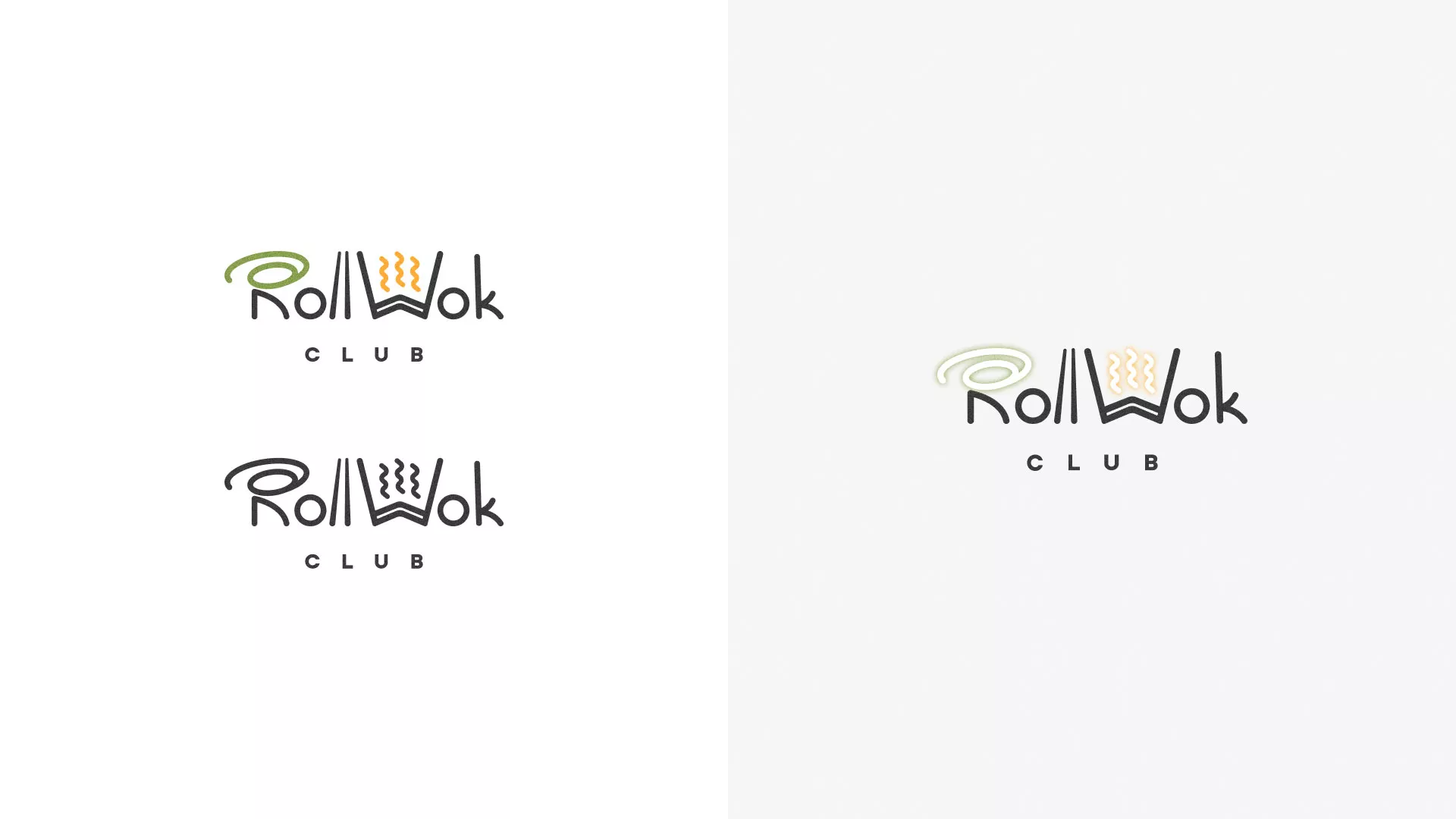 Разработка логотипа и фирменного стиля суши-бара «Roll Wok Club» в Лаишево